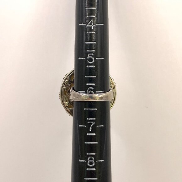 Curled Up Sleeping Cat Carved Mother of Pearl SARDA Sterling silver Ring J834 - Picture 8 of 9